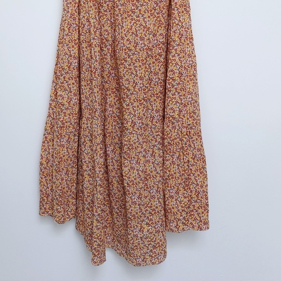 Mink Pink Sz M Morwell Smocked Bishops Sleeve Floral Midi Flowy Summer Dress - Picture 11 of 12